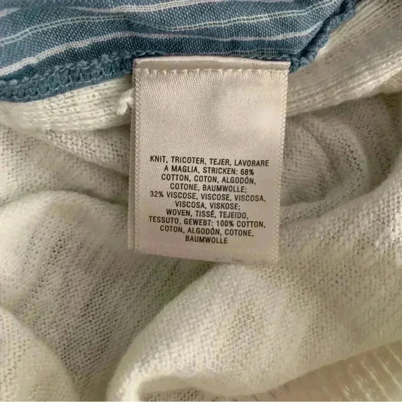 Anthropology Moth white and blue plaid layered long sleeve top - Picture 6 of 7